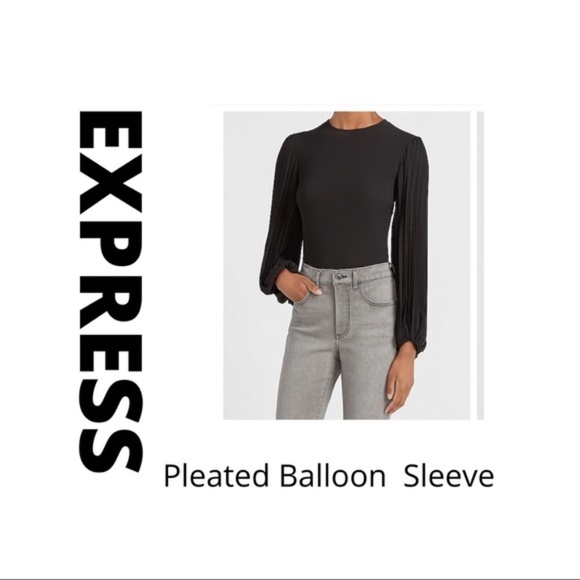 Express Tops - 💼NWT Express Blouse with Pleated Balloon Sleeves.